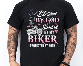 Blessed by God Spoiled by Biker PNG, Motorcycle Sublimation (Digital Download)