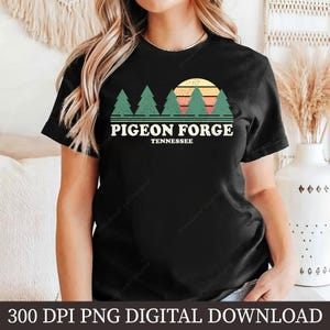 Pigeon Forge PNG, Tennessee Mountain Sunset Sublimation, Digital Download, Retro Vacation Art, Smoky Mountains Clipart, Shirt Design