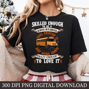Skolbusschaufför PNG, sublimeringsdesign (digital nedladdning)