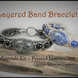 Jewelry Kit and Tutorial - Layered Band Bracelet - Wire Weaving Tutorial - Step by Step - Intermediate Tutorial - Wire Jewelry Pattern