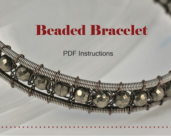 Beaded Bracelet Tutorial - Wire Weaving Tutorial - Jewelry Tutorial - Step by Step - Intermediate Tutorial - Wire Jewelry Pattern
