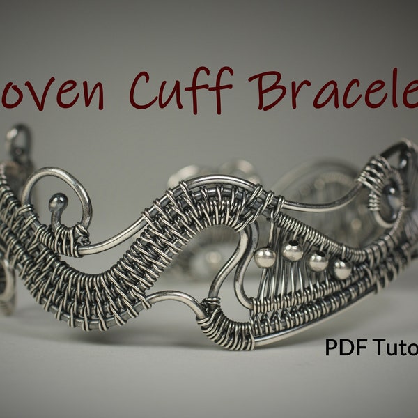 Cuff Bracelet Tutorial - Wire Weaving Tutorial - Bracelet Tutorial - Step by Step - Intermediate Tutorial - Wire Jewelry Pattern