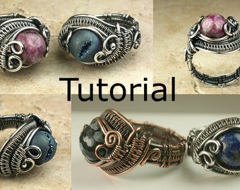 WIRE WOVEN Bead Ring Tutorial, Workshop Instructions Workshop-Wire Weaving How To-Step-by-Step, PDF