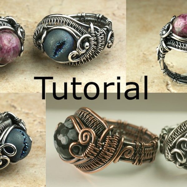 WIRE WOVEN Bead Ring Tutorial, Workshop Instructions Workshop-Wire Weaving How To-Step-by-Step, PDF