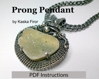 Pronged Pendant Tutorial - Wire Weaving Tutorial - Pendant Tutorial - Step by Step - Intermediate Tutorial - Wire Jewelry Pattern