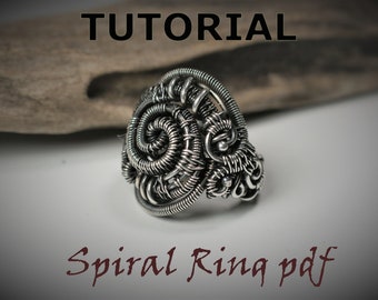 Spiral Ring Tutorial  - Wire Weaving - Ring Tutorial - Step by Step - Jewelry Pattern - Wire Weaving How-to