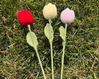 Crochet Tulip Flower: Handmade Yarn Decor