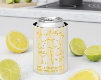 Bikinis and Martinis Custom Bachelorette Can Cooler Personalized Bachelorette Can Cooler Beach Bachelorette Drink Koozie Bachelorette Gift