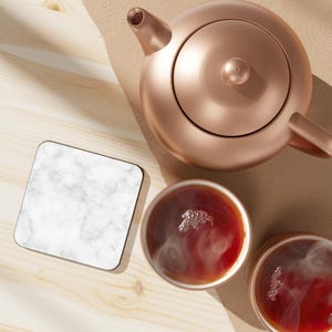 Marble Coaster White Drink Coaster Home Decor Housewarming Gift Table Accessories Friend Gift Aesthetic Drink Mat Coffee Accessories