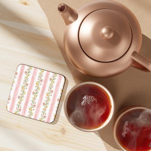 Floral Coaster Botanical Drink Coaster Home Decor Housewarming Gift Table Accessories Friend Gift Modern Flower Drink Mat Coffee Accessories