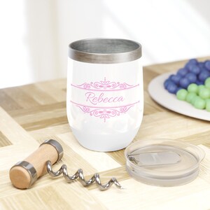 Vaso pequeño de acero inoxidable con aislamiento al vacío personalizado para dama de honor, soporte para bebidas frías o calientes de 12 oz, taza de viaje para café personalizada, regalo para dama de honor