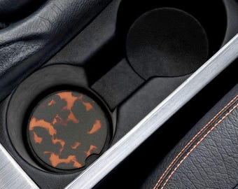 Tortoise Shell Car Coaster Set Fall Car Coaster Tortoise Pattern Car Accessory Aesthetic Car Decor Gift For Car Lover