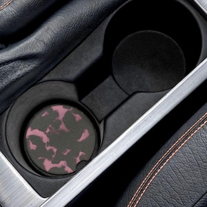 Roze schildpad auto-onderzetter set schildpad patroon auto-accessoire leuk autodecor cadeau voor autoliefhebber