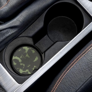 Groene schildpad auto-onderzetterset schildpadpatroon auto-accessoire schattig autodecor cadeau voor autoliefhebber