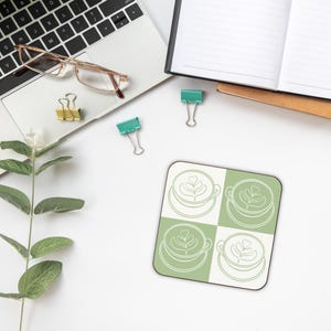 Matcha Latte Coaster Latte Art Gift Coffee Drink Mat Matcha Gift For Her Cafe Decor Coffee Lover Gift Table Accessories Coffee Accessories