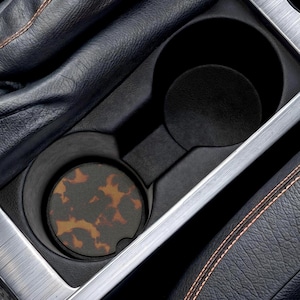 Tortoise Shell Car Coaster Set Fall Car Coaster Tortoise Pattern Car Accessory Aesthetic Car Decor Gift For Car Lover