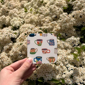 Tea Cup Coaster Artistic Drink Coaster Home Decor Housewarming Gift Table Accessories Friend Gift Aesthetic Drink Mat Coffee Accessories