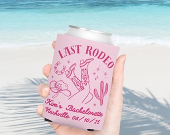 Custom Last Rodeo Bachelorette Can Cooler Personalized Cowgirl Bachelorette Can Cooler Western Bachelorette Nash Bash Bachelorette Gift