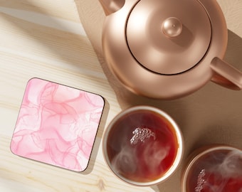 Marble Coaster Pink Drink Coaster Home Decor Housewarming Gift Table Accessories Friend Gift Aesthetic Drink Mat Coffee Accessories