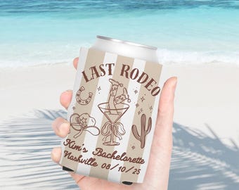 Custom Last Rodeo Bachelorette Can Cooler Personalized Cowgirl Bachelorette Can Cooler Western Bachelorette Nash Bash Bachelorette Gift