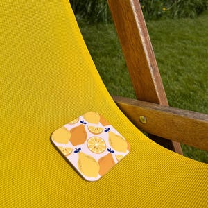 Lemon Coaster Cirtus Aesthetic Drink Coaster Lemon Decor Gift for Her Table Accessories Summer Coaster Gift Aesthetic Coffee Accessories
