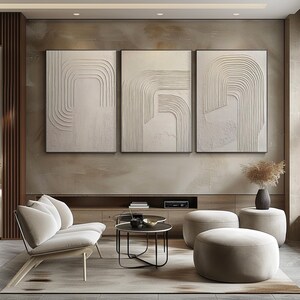 Minimalist Textured Oil Painting: Abstract Canvas Wall Art
