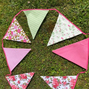 Handmade Shabby Chic Fabric Bunting, Garden Party, BoHo Bunting, Wedding Décor, Caravan Décor, Bohemian Décor, BBQ Bunting, Bedroom Décor