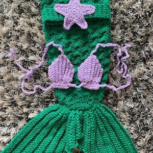 Baby Mermaid Outfit, 0 - 6 Months, Mermaid Tail, Baby Mermaid Photo Prop, Little Mermaid, Ariel, Mermaid Costume