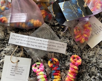 Crochet Worry Worry, Crochet Pet, Handmade, Rainbow, Fidget, Angst Relief, Stress Relief, Therapeutic