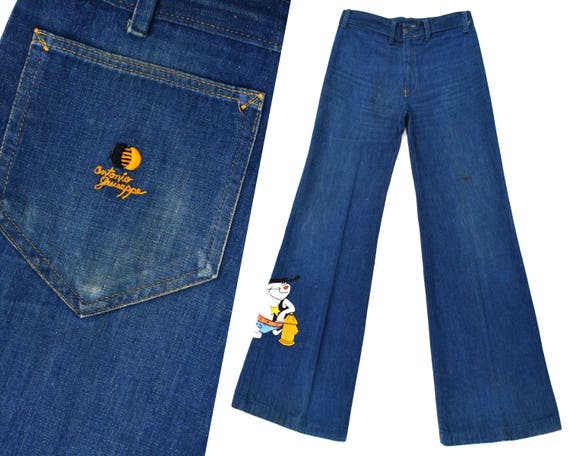 vintage 70's hip hugger bell bottom jeans