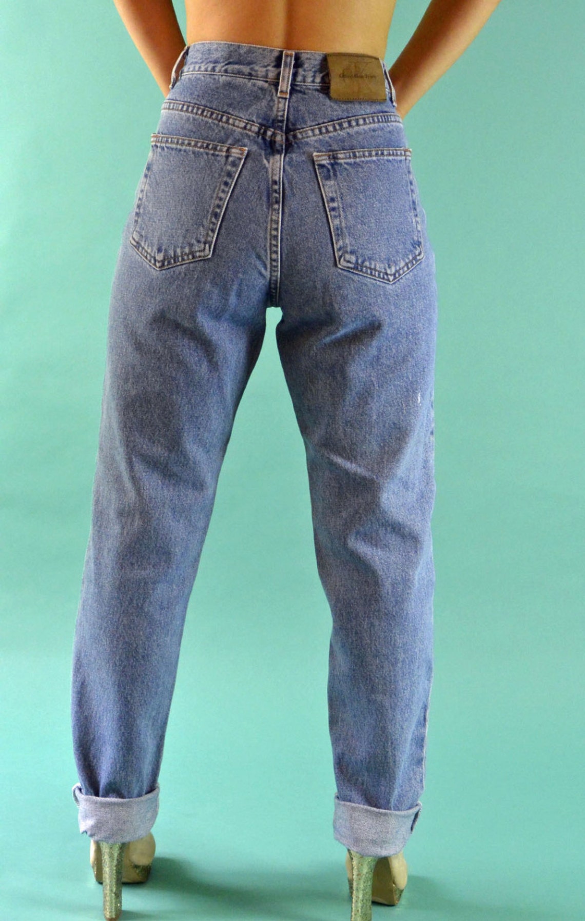 Vintage Denim Calvin Klein Jeans 80s High Waisted Jeans Faded Etsy