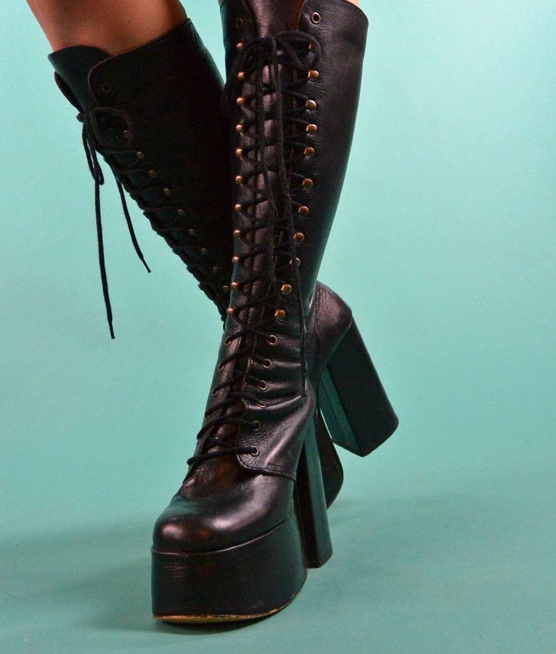 black boots with platform