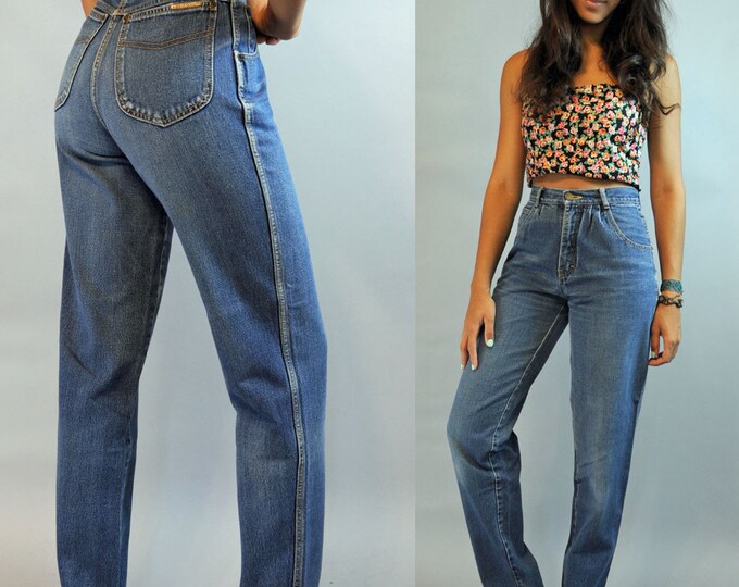 70s Vintage HIGH Waist Jeans Womens Blue Jeans / PENTIMENTO - Etsy
