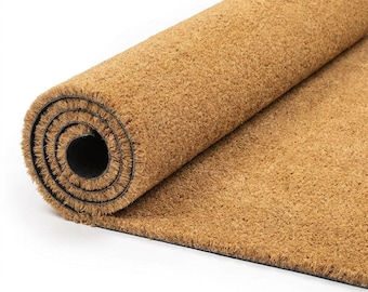 Natural Coir Entrance Matting: Heavy Duty, Dirt Trapping, PVC Backed (1m/2m Widths)