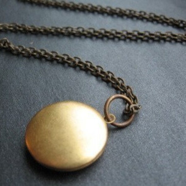 Secret Love - Vintage Brass Locket on Antiqued Brass Chain