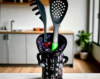 Handmade Ceramic Spoon Rest | Stoneware Kitchen Utensil Holder (One-of-a-Kind)