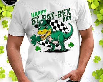 T-Rex St Patrick’s Day PNG, Happy Pat-Rex Dinosaur Design, Shamrock Dino Shirt PNG, Green Holiday Boy St.Patricks png, Sublimation File