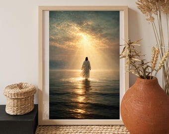 Jesus geht auf dem Wasser Kunstdruck: Christliche Wohnkultur