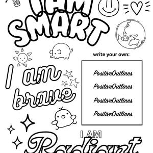 Positive Affirmation Coloring Page