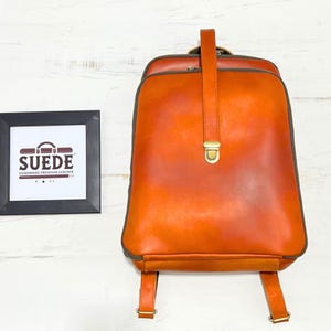 Genuine Leather Backpack Purse for Women- Handcrafted Small Drawstring Rucksack, Minimalist Everyday Bag Work, College, Mother&#39;s Day Gift