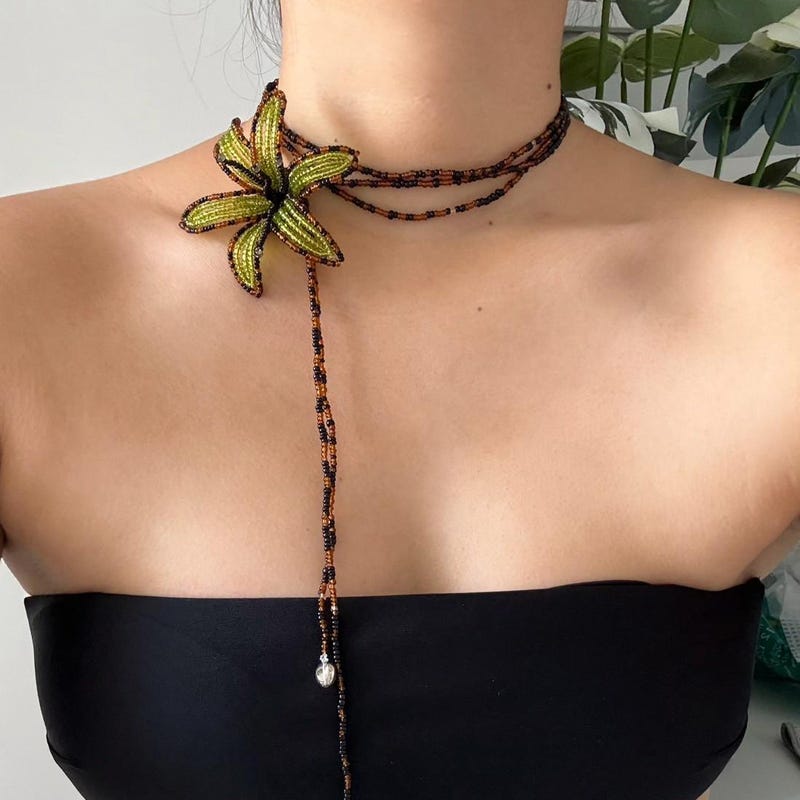 Small Beaded Boho Necklace main image 1