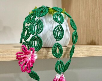 Beaded Cactus Decor: Handmade Seed Bead Plant in 5-Inch Pot