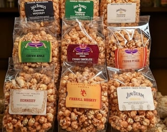 Alcohol Infused Caramel Popcorn Gift Set | Gourmet Snack Bundle (21+ Recommended)