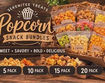 Gourmet Popcorn Snack Bundles | Sweet, Savory, Bold Flavors (Variety Pack)