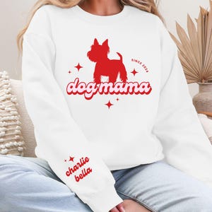 Custom Dog Mom Shirt, Dog Name Gift, Personalized Dog Mom outfit, Dog Mom Sweatshirt, Cairn Terrier Mom Sweater, Shaggy dog lover gift