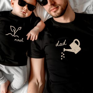 Matching Dad and Baby Shirt Watering Growing Gardening Shirts Father&#39;s day T-Shirts Father Son Tshirt Daughter Tees Gift For Dad Girl Dad T