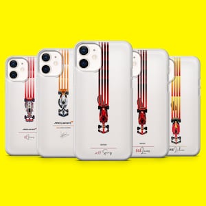 Coque de téléphone transparente formule 1 Hamilton Leclerc pour iPhone 16 15 14 13 12 Samsung S25Ultra S24 S23FE A54 A34 A15 A14 Pixel 9Pro 8A 7A XL