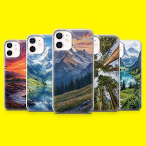 Custodia per telefono Nature Forest Minimalist Mountain Fresh Cover per iPhone 16 15 14 13 12 Samsung S25Ultra S24 S23FE A54 A34 A15 Pixel 9Pro 8A 7A