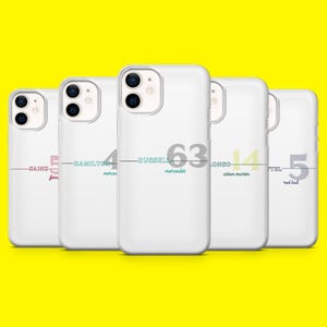 Formula 1 Phone Case Car Number Competition Cover for iPhone 16 15 14 13 12 Samsung S25Ultra S24 S23FE A54 A34 A15 A14 Pixel 9Pro 8A 7A XL