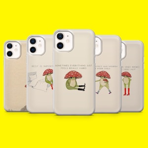 Frog with Mushroom Phone Case Fairytale Magical Cover for iPhone 16 15 14 13 12 Samsung S25Ultra S22 S23FE A54 A34 A15 Pixel 8 8A 9Pro 7A XL